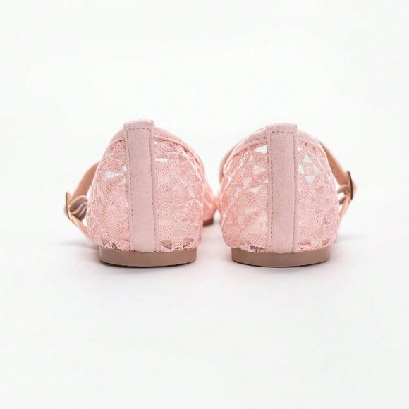 Pink Elegant Square Toe Slip-On Flat Shoes - Picture 5 of 6